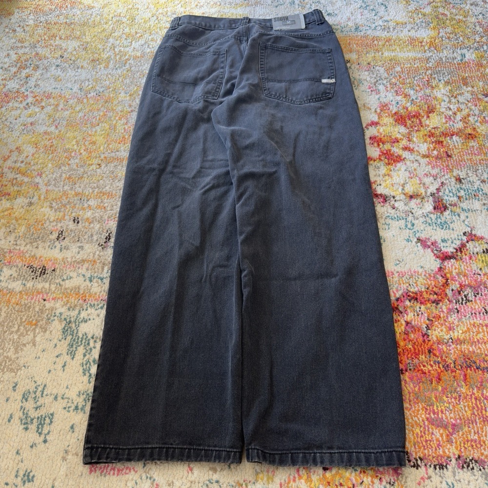 VINTAGE Y2K Southpole Black Baggy Wide Leg Denim‎ Skater Jeans Size 34